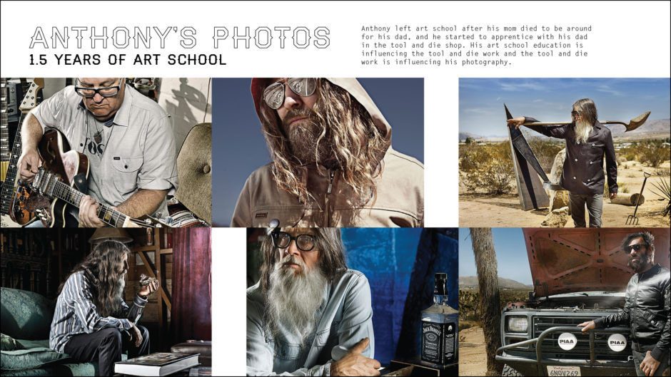 art direction for the main characters photography, cool and hip men with beards in desert playing guitar.